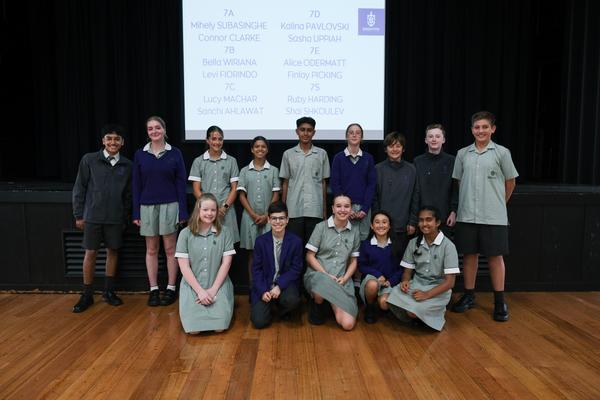 Year 7 Class Captains Banner Photo