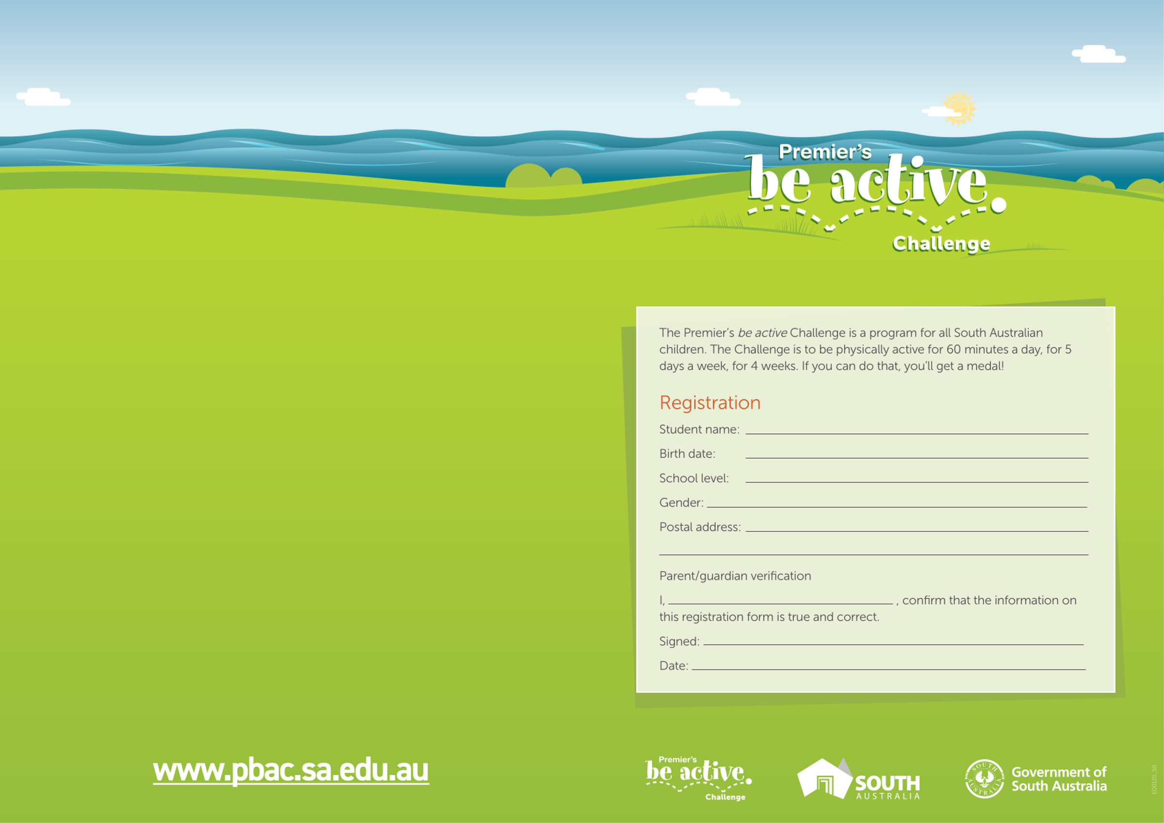 Premier's Be Active Challenge Banner Photo