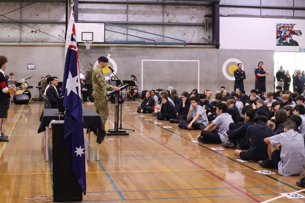 ANZAC Assembly Banner Photo