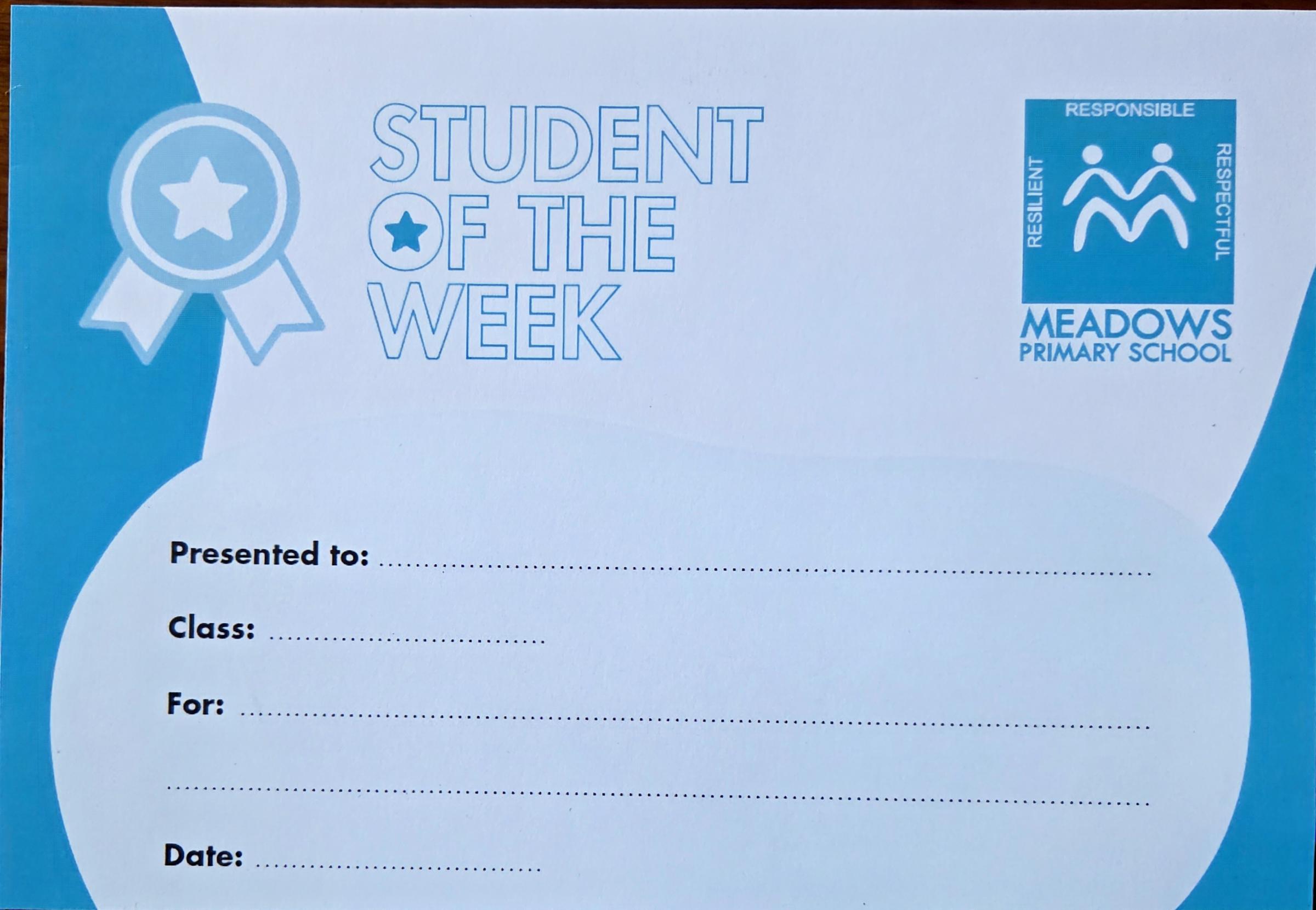 STUDENT OF THE WEEK AWARDS Banner Photo