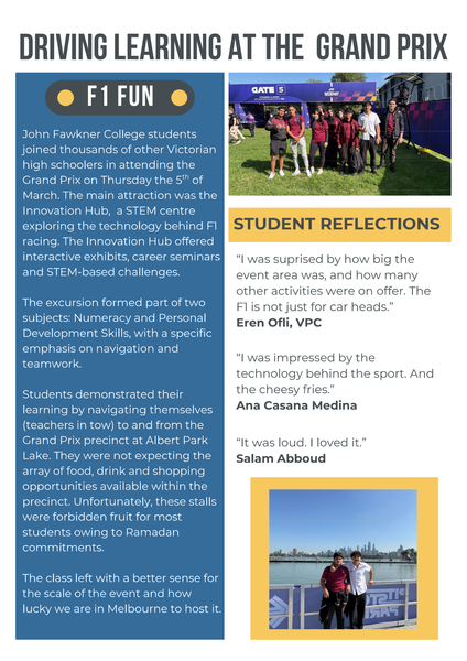 F1 Excursion Banner Photo