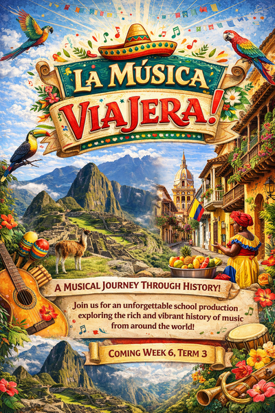🎭✨ La Música Viajera – Our School Production Begins! ✨🎭 Banner Photo
