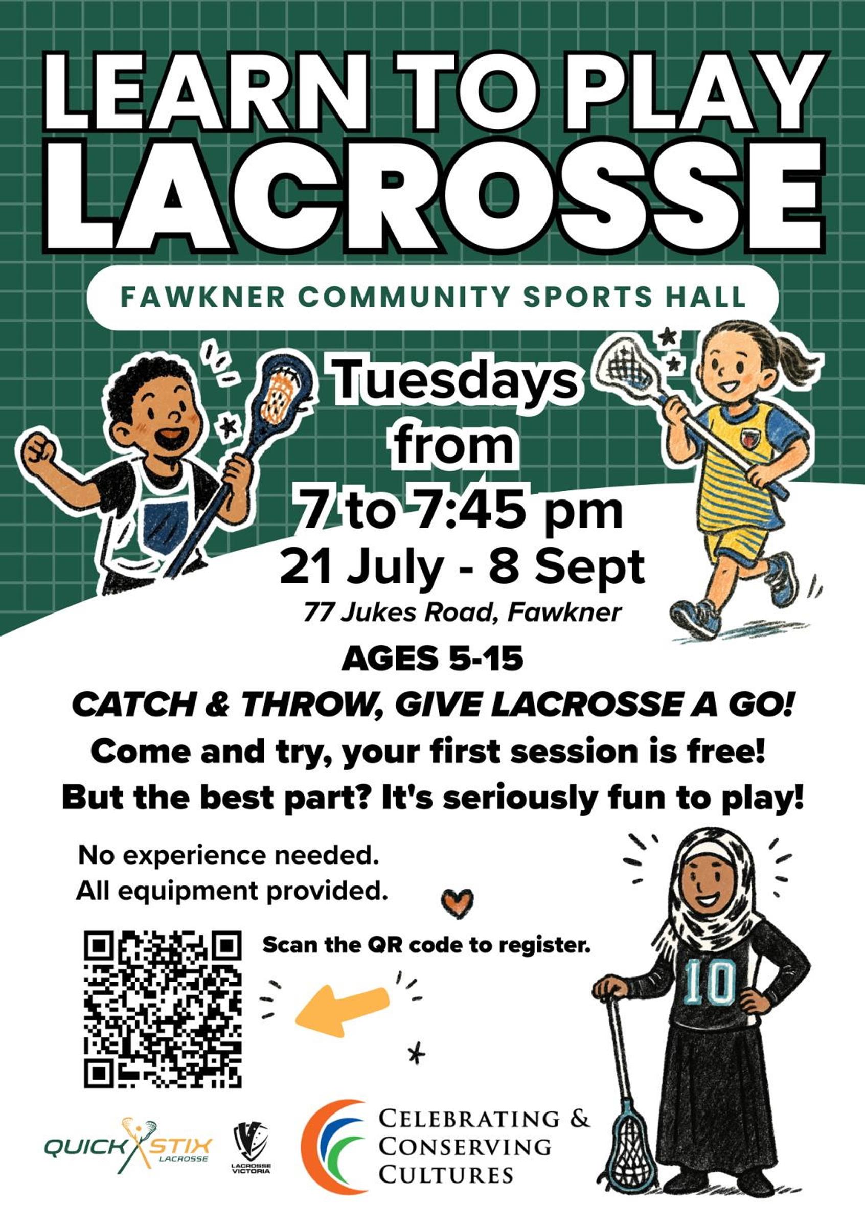 Learn to play Lacrosse! Banner Photo
