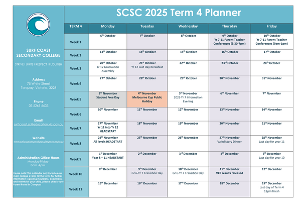 SCSC CALENDAR Banner Photo