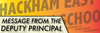 MESSAGE FROM THE DEPUTY PRINCIPAL Banner Photo