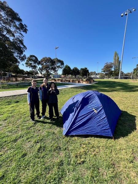 Year 10 Tent Set-up Banner Photo