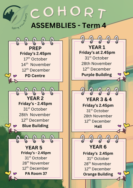 Term 4 Cohort Assemblies Banner Photo