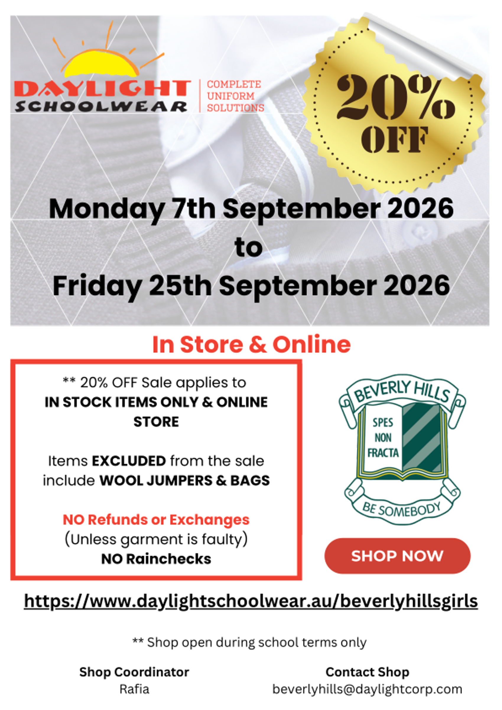DAYLIGHT School Wear Banner Photo
