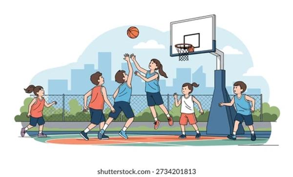 Staff vs Year 6 students basketball game Banner Photo