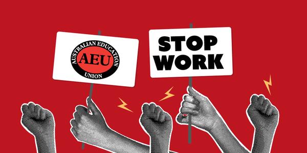 AEU Statewide 24-Hour Stop Work Banner Photo