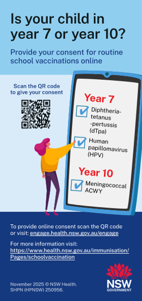 Year 7 & 10 Immunisations Banner Photo