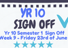 Year 10 Semester 1. Sign Off Banner Photo