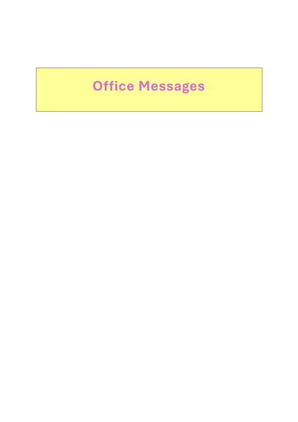 Reminders from the office Banner Photo