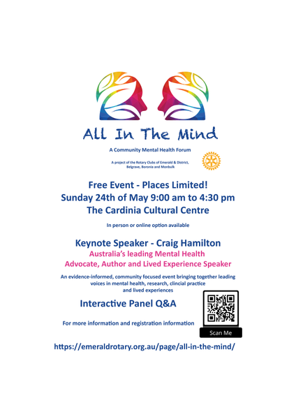 All in the Mind - Free Rotary Event Banner Photo