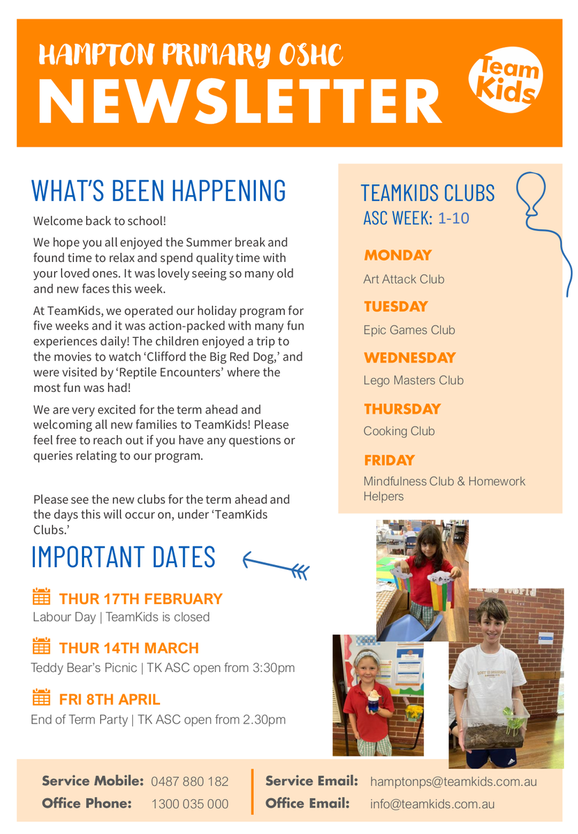 Hampton Primary School - Newsletter Term 1 Edition 1