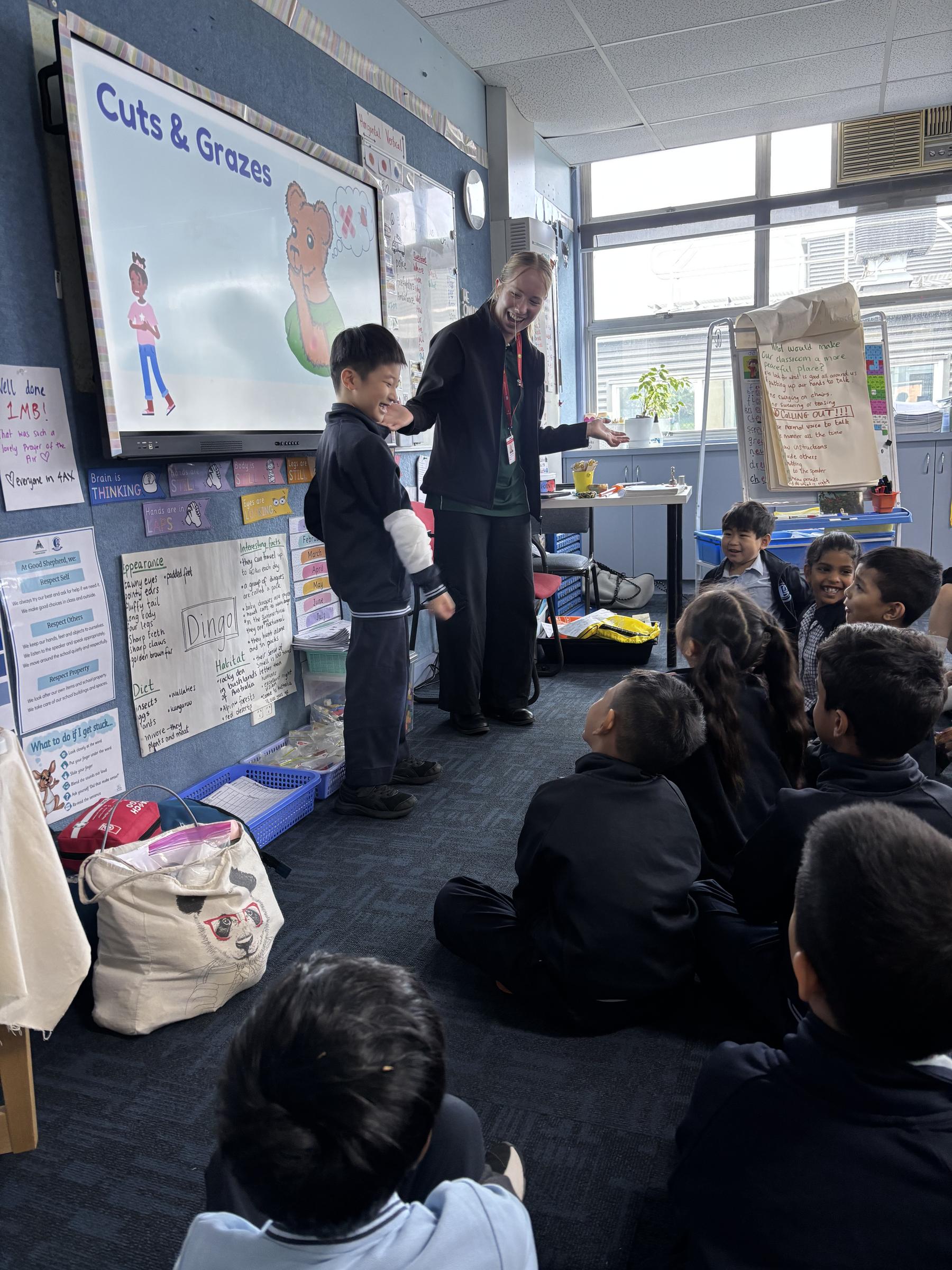 Year 1 & 2 Incursion ~ St John Ambulance Banner Photo