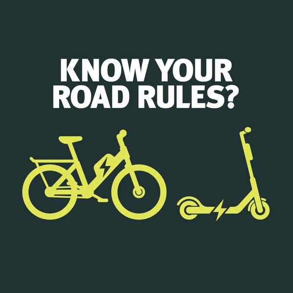 e-Scooter, e-Bike  Road Rules Banner Photo